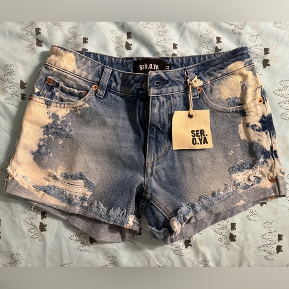 SER.O.YA Lex Jean shorts BNWT size 23 - Picture 1 of 3